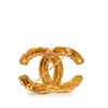 Chanel CC Gold Plated Baroque Embossed Brooch Secondhand