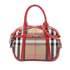 Burberry Small Leather Trimmed House Check Canvas Bridle Orchard Satchel Secondhand