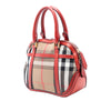 Burberry Small Leather Trimmed House Check Canvas Bridle Orchard Satchel Secondhand