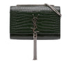 Saint Laurent Medium Croc Embossed Leather Kate Tassel Crossbody Secondhand