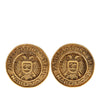 Chanel Gold Plated Rue Cambon Crest Clip On Earrings Secondhand