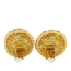 Secondhand Chanel Gold Plated Rue Cambon Crest Clip On Earrings