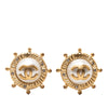 Chanel CC Gold Plated Faux Pearl and Strass Clip on Earrings Secondhand