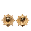 Chanel CC Gold Plated Faux Pearl and Strass Clip on Earrings Secondhand