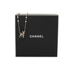 Chanel CC Gold Plated Faux Pearl and Strass Deer Pendant Necklace Secondhand