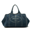 Prada Large Denim Canapa Logo Satchel Secondhand