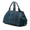 Prada Large Denim Canapa Logo Satchel Secondhand