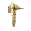 Dior Gold Plated Faux Pearl CD Logo Heart Drop Bullet Back Earrings Secondhand