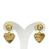 Dior Gold Plated Faux Pearl CD Logo Heart Drop Bullet Back Earrings Secondhand