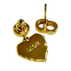 Dior Gold Plated Faux Pearl CD Logo Heart Drop Bullet Back Earrings Secondhand