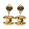 Chanel CC Gold Plated Quilted Rhombus Clip On Earrings Secondhand