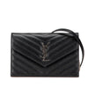 Saint Laurent Grain De Poudre Matelasse Chevron Monogram Chain Wallet Secondhand