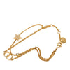 Dior Gold Plated and Strass Petit CD Logo Heart Charm Double Chain Bracelet Secondhand