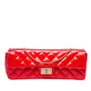 Chanel Quilted Patent Reissue 2.55 East West Flap Clutch with Chain Secondhand