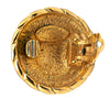 Chanel Gold Plated CC Round Clip On Earrings Secondhand