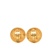 Chanel CC Gold Plated Round Clip On Earrings Secondhand
