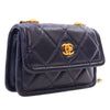 Chanel Mini Quilted Shiny Lambskin Button On Top Flap Secondhand