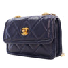 Chanel Mini Quilted Shiny Lambskin Button On Top Flap Secondhand