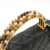 Chanel CC Quilted Lambskin Wooden Beads Top Handle Wallet On Chain Secondhand