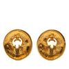 Chanel CC Gold Plated Button Clip On Earrings Secondhand