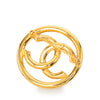 Chanel CC Gold Plated Round Brooch Secondhand