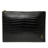 Saint Laurent Croc Embossed Leather Tiny Monogram Zipped Tablet Holder Secondhand