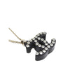 Chanel CC Brass Resin and Strass Logo Pendant Necklace Secondhand