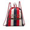Gucci Canvas Sylvie Stripe Logo Drawstring Backpack Secondhand