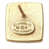 Chanel CC Gold Plated Square Push Back Earrings Secondhand