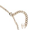 Secondhand Chanel CC Gold Plated Denim Leather Woven Chain Round Pendant Necklace