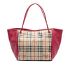 Secondhand Burberry Small Leather Trimmed Haymarket Check Coated Canvas Canterbury Tote