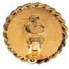 Chanel Gold Plated Resin and Faux Pearl Chain Disc Clip On Earrings Secondhand