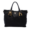 Prada Soft Calfskin Trimmed and Tessuto Open Convertible Shopping Tote Secondhand