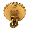 Chanel CC Gold Plated Enamel Round Clip On Earrings Secondhand