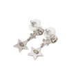 Chanel CC Brass and Strass Star Drop Push Back Earrings Secondhand