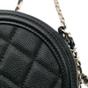 Chanel Caviar CC Filigree Round Clutch with Chain Secondhand