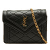Saint Laurent Micro Quilted Lambskin Monogram Gaby Envelope Chain Crossbody Secondhand