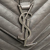 Secondhand Saint Laurent Medium Monogram Chevron Sheepskin College Satchel