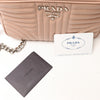 Prada Diagram Leather Chain Crossbody Bag in Pink 1BH083 Secondhand