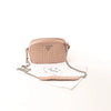 Prada Diagram Leather Chain Crossbody Bag in Pink 1BH083 Secondhand