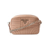 Secondhand Prada Diagram Leather Chain Crossbody Bag in Pink 1BH083