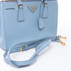 Prada Galleria Saffiano Lux Leather 2Way Handbag in Blue Secondhand