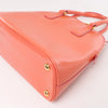 Prada Saffiano Vernice Dome Leather 2Way Handbag in Begonia BL0909 Secondhand