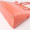 Prada Saffiano Vernice Dome Leather 2Way Handbag in Begonia BL0909 Secondhand
