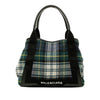 Balenciaga Plaid Wool Navy Cabas S Secondhand