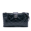 Chanel Quilted Glazed Calfskin Coco Pleats Chain Clutch Secondhand