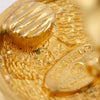 Chanel CC Gold Plated Quilted Round Clip On Earrings Secondhand