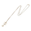 Chanel Gold Plated CC Rhinestone Faux Pearl Pendant Necklace Secondhand