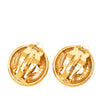 Chanel CC Gold Plated Round Clip On Earrings Secondhand