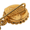 Chanel Gold Plated Clover Faux Pearl Drop Brooch Secondhand